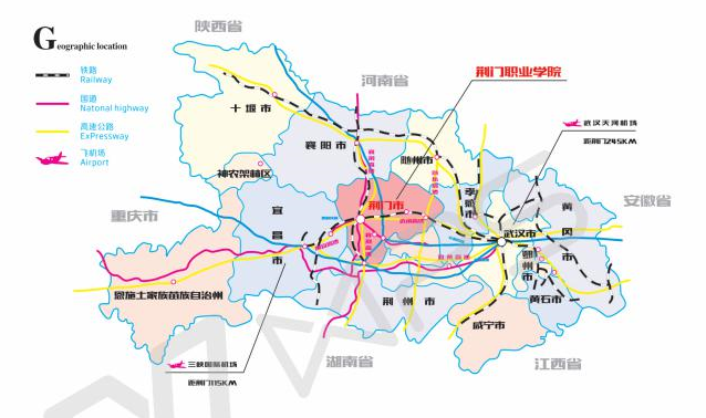荊門職業(yè)學(xué)院路線圖